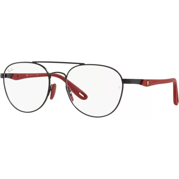 RayBan Rx6473m Scuderia Ferrari Collection Round Prescription Eyeglass FramesMatte BlackDemo Lens