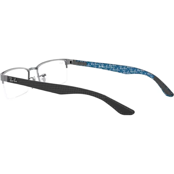 RayBan Rx8412 Rectangular Prescription Eyeglass FramesGunmetalDemo Lens