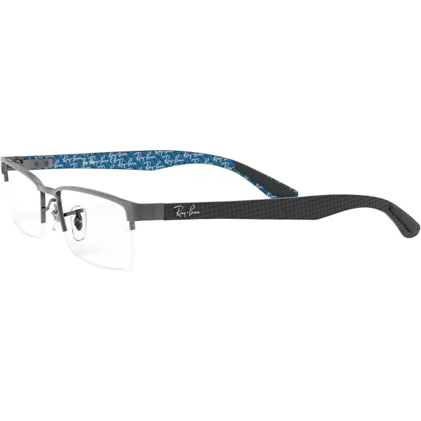 RayBan Rx8412 Rectangular Prescription Eyeglass FramesGunmetalDemo Lens