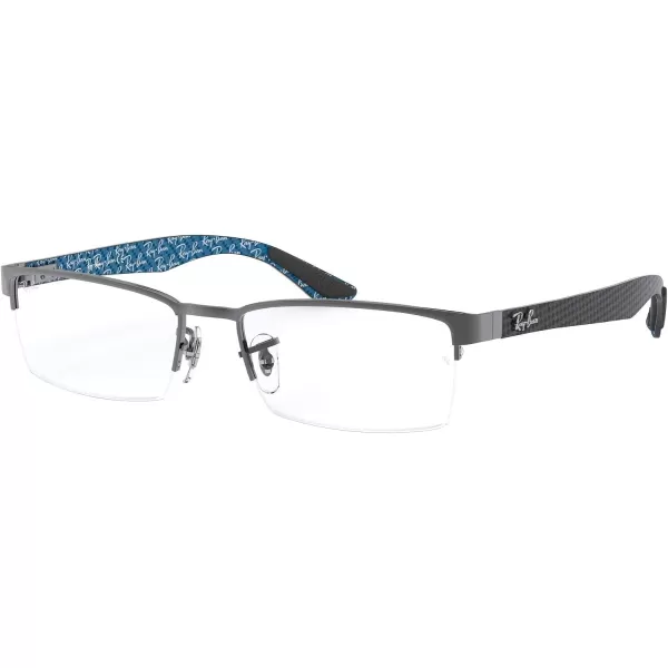 RayBan Rx8412 Rectangular Prescription Eyeglass FramesGunmetalDemo Lens