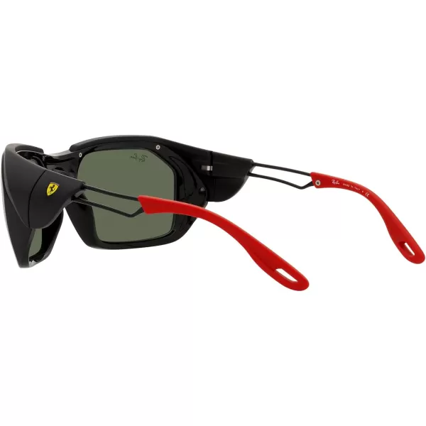 RayBan Womens Rb4367m Scuderia Ferrari Collection Rectangular SunglassesBlackDark Green