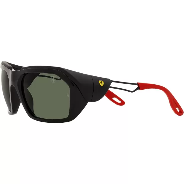 RayBan Womens Rb4367m Scuderia Ferrari Collection Rectangular SunglassesBlackDark Green