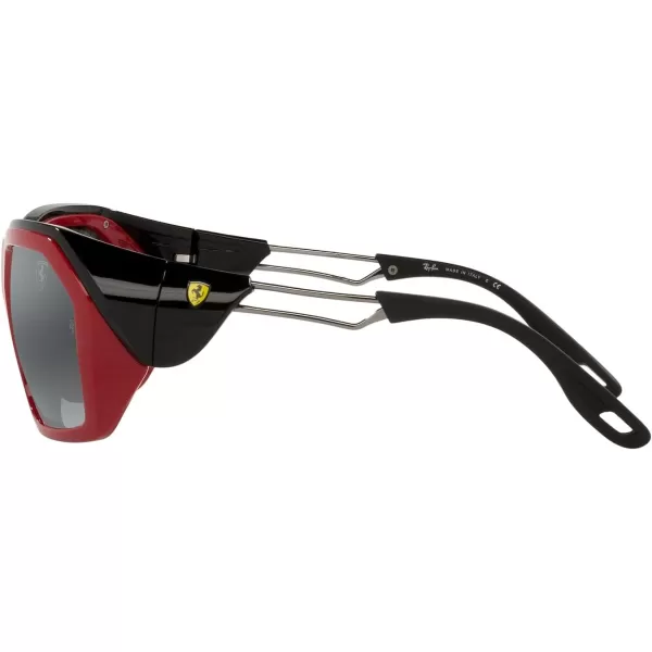 RayBan Womens Rb4367m Scuderia Ferrari Collection Rectangular SunglassesRedGrey Mirrored Silver Gradient