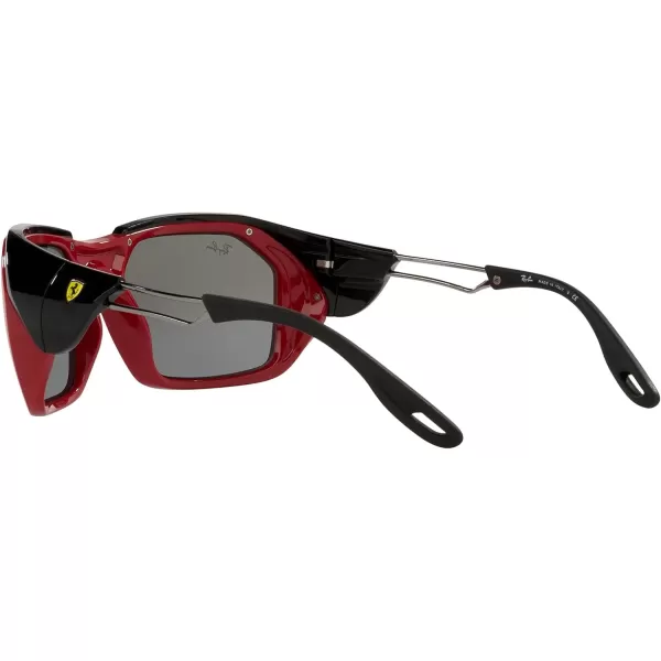 RayBan Womens Rb4367m Scuderia Ferrari Collection Rectangular SunglassesRedGrey Mirrored Silver Gradient