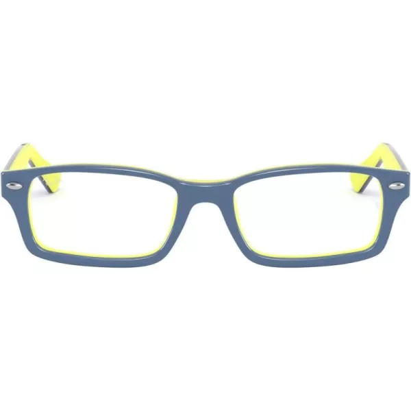 RayBan Junior Ry1530 Rectangular Prescription Eyeglass Frames Blue on YellowBlackDemo Lens 48 mmRayBan Junior Ry1530 Rectangular Prescription Eyeglass Frames Blue on YellowBlackDemo Lens 48 mm