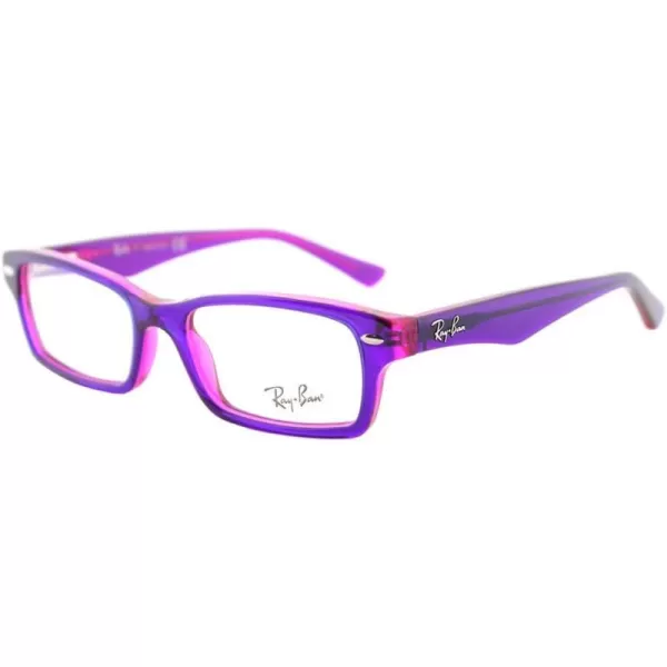 RayBan Junior Ry1530 Rectangular Prescription Eyeglass Frames Violet on Fuchsia FluorescentDemo Lens 48 mmRayBan Junior Ry1530 Rectangular Prescription Eyeglass Frames Violet on Fuchsia FluorescentDemo Lens 48 mm