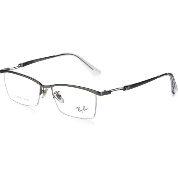 RayBan Mens Rx8746d Titanium Rectangular Prescription Eyeglass FramesGunmetalDemo Lens