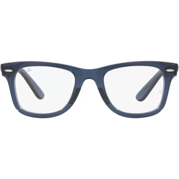 RayBan RX4340v Wayfarer Ease Square Prescription Eyeglass FramesTransparent Dark BlueDemo Lens