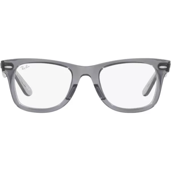 RayBan RX4340v Wayfarer Ease Square Prescription Eyeglass FramesTransparent GreyDemo Lens