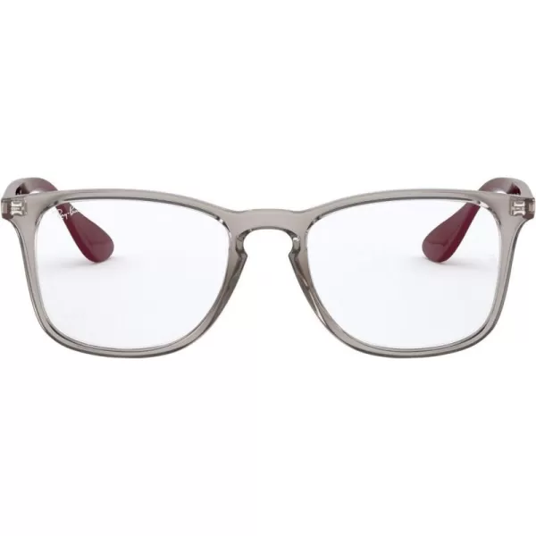 RayBan RX7074 Square Prescription Eyeglass FramesTransparent GreyDemo Lens