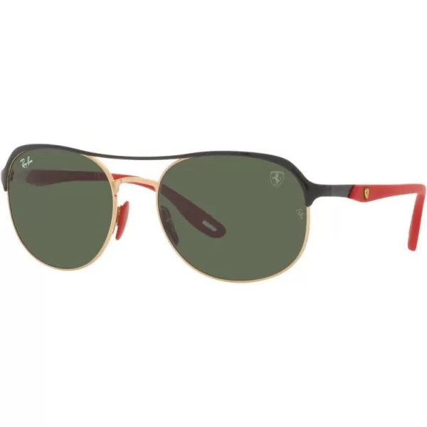 RayBan Rb3685m Scuderia Ferrari Collection Square SunglassesBlack on GoldDark Green