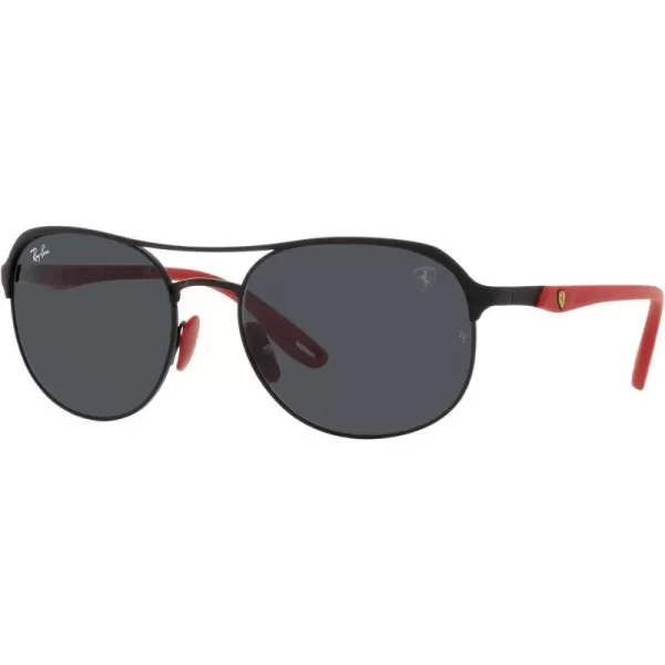 RayBan Rb3685m Scuderia Ferrari Collection Square SunglassesMatte Black on BlackDark Grey