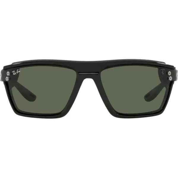 RayBan Rb4370m Scuderia Ferrari Collection Square SunglassesBlack on Rubber GreyDark Green