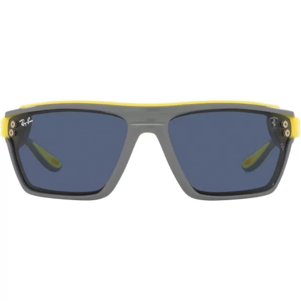 RayBan Rb4370m Scuderia Ferrari Collection Square SunglassesRubber Yellow on BlueDark Blue