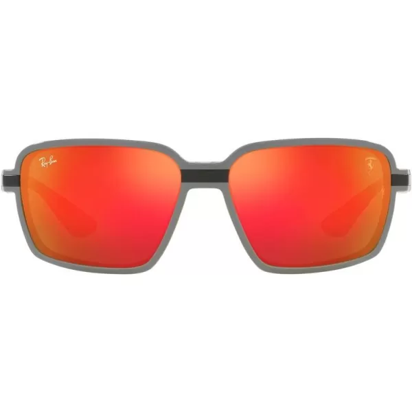 RayBan Rb8360m Scuderia Ferrari Collection Square SunglassesGreyBrown Mirrored Orange