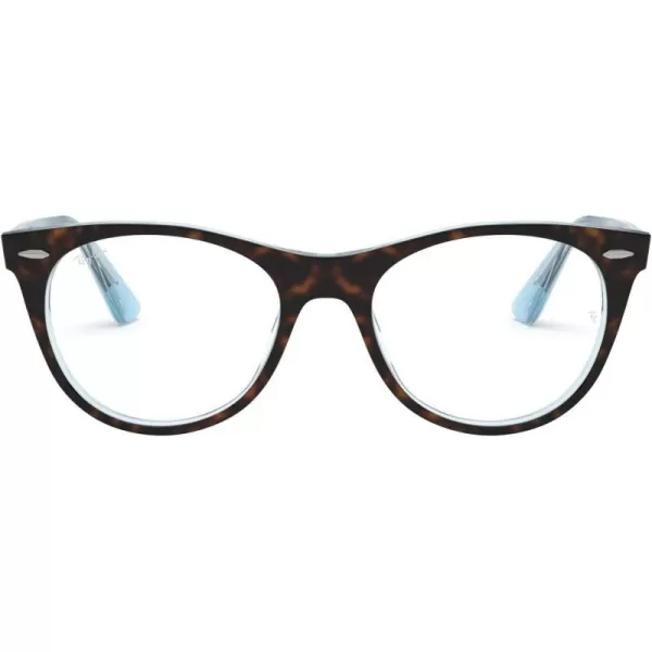 RayBan Rx2185v Wayfarer Ii Square Prescription Eyeglass FramesHavana on Light BlueDemo Lens