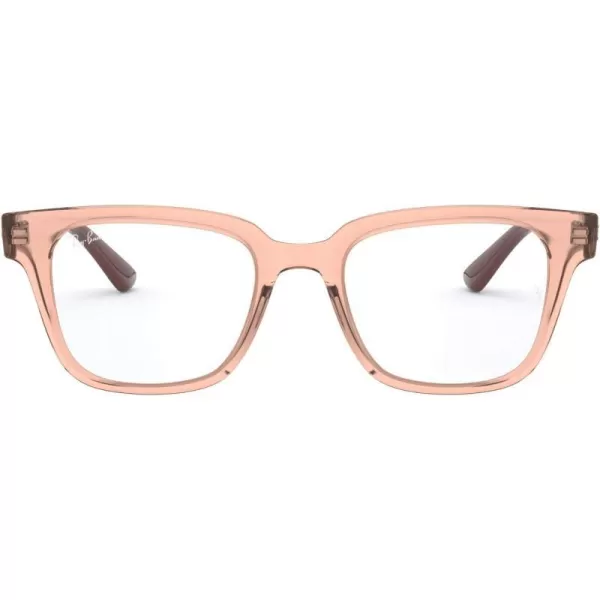 RayBan Rx4323v Square Prescription Eyeglass FramesTransparent Light BrownDemo Lens