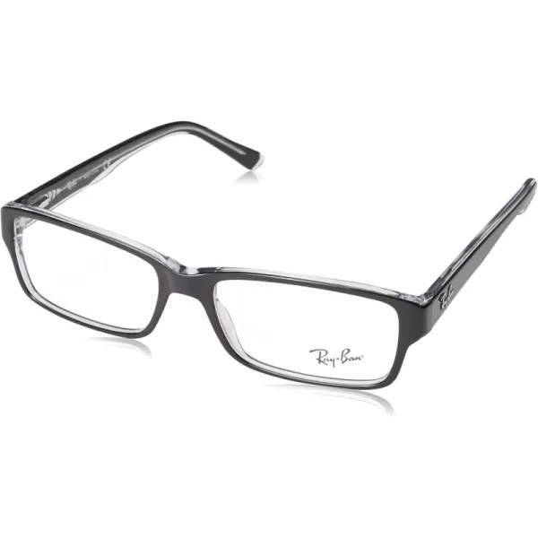 RayBan Rx5169 Rectangular Prescription Eyeglass FramesBlack on TransparentDemo Lens