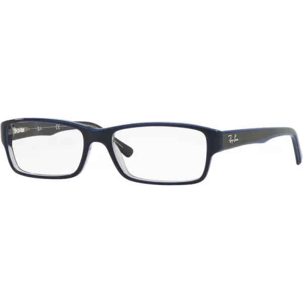 RayBan Rx5169 Rectangular Prescription Eyeglass FramesBlue on Transparent GreyDemo Lens