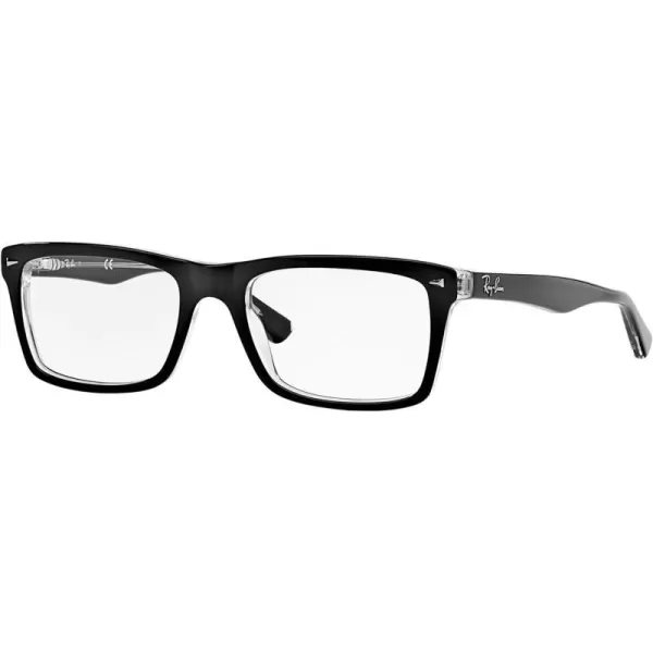 RayBan Rx5287 Square Prescription Eyeglass FramesBlack on TransparentDemo Lens