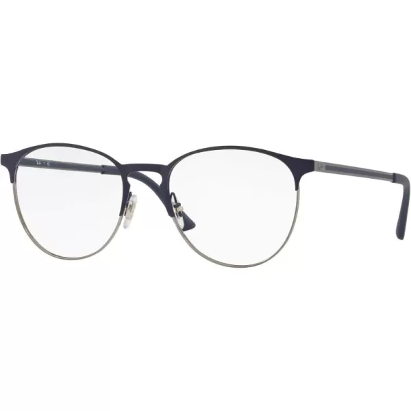 RayBan Rx6375 Round Prescription Eyeglass FramesBlue on GunmetalDemo Lens