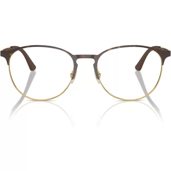 RayBan Rx6375 Round Prescription Eyeglass FramesHavana on GoldDemo Lens