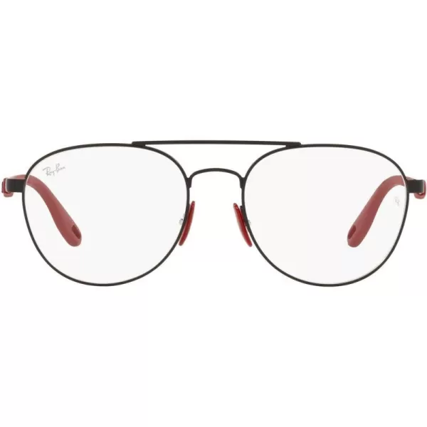 RayBan Rx6473m Scuderia Ferrari Collection Round Prescription Eyeglass FramesMatte BlackDemo Lens