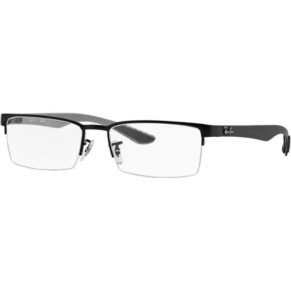 RayBan Rx8412 Rectangular Prescription Eyeglass FramesMatte BlackDemo Lens