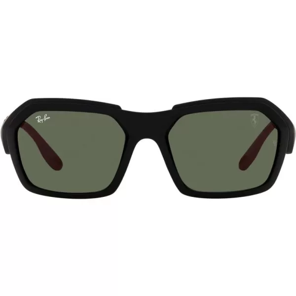 RayBan Womens Rb4367m Scuderia Ferrari Collection Rectangular SunglassesBlackDark Green