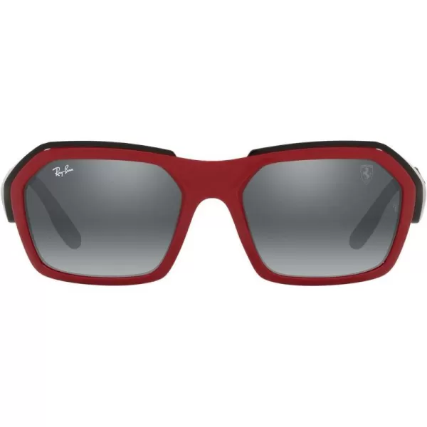 RayBan Womens Rb4367m Scuderia Ferrari Collection Rectangular SunglassesRedGrey Mirrored Silver Gradient