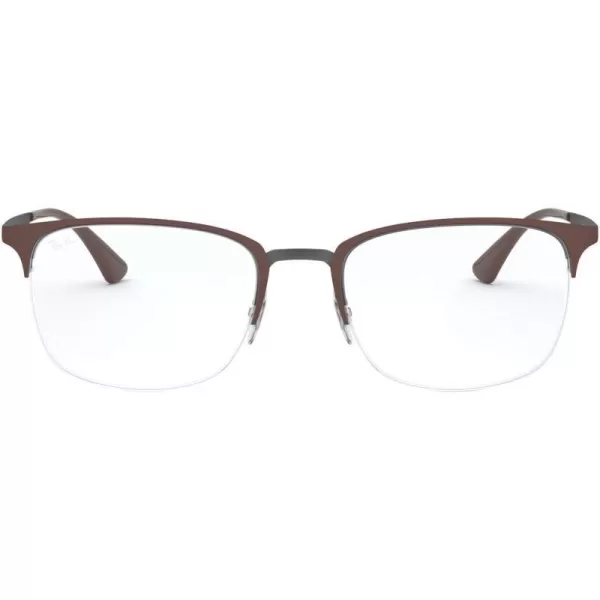 RayBan Womens Rx6433 Rectangular Prescription Eyeglass FramesMatte Brown on GunmetalDemo Lens