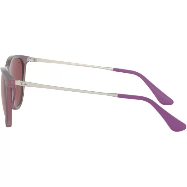 RayBan Junior Kids RJ9060sf Erika Asian Fit Round SunglassesRubber Transparent FuchsiaDark Violet