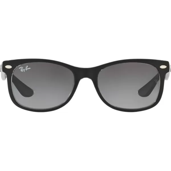 RayBan Junior RJ9052S New Wayfarer Square Sunglasses Matte Black On TransparentLight Grey Gradient Dark Grey 48 mmRayBan Junior RJ9052S New Wayfarer Square Sunglasses Matte Black On TransparentLight Grey Gradient Dark Grey 48 mm