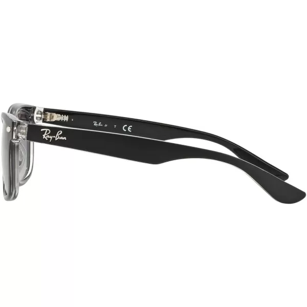 RayBan Junior RJ9052S New Wayfarer Square Sunglasses Matte Black On TransparentLight Grey Gradient Dark Grey 48 mmRayBan Junior RJ9052S New Wayfarer Square Sunglasses Matte Black On TransparentLight Grey Gradient Dark Grey 48 mm
