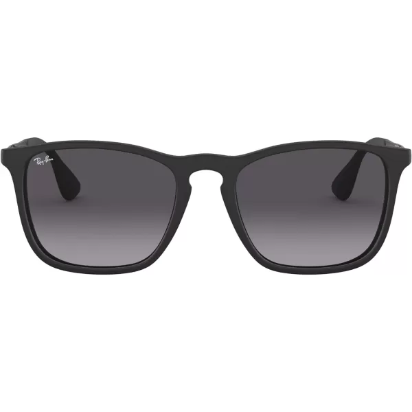 RayBan RB4187 Chris Square SunglassesRubber BlackLight Grey Gradient Dark Grey