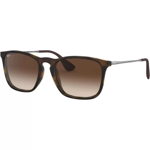 RayBan RB4187 Chris Square SunglassesRubber HavanaBrown Gradient Dark Brown