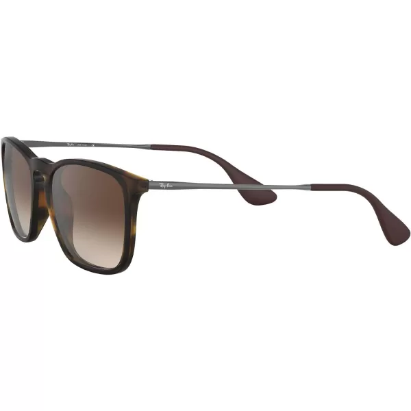 RayBan RB4187 Chris Square SunglassesRubber HavanaBrown Gradient Dark Brown