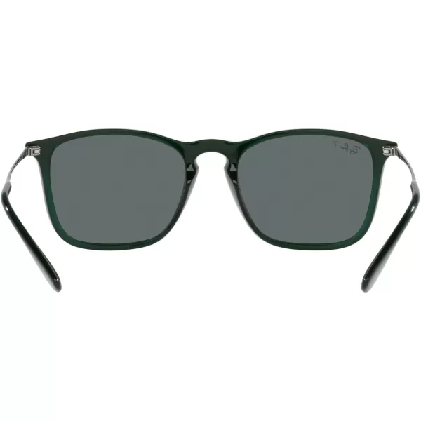 RayBan RB4187 Chris Square SunglassesTransparent GreenDark Grey Polarized