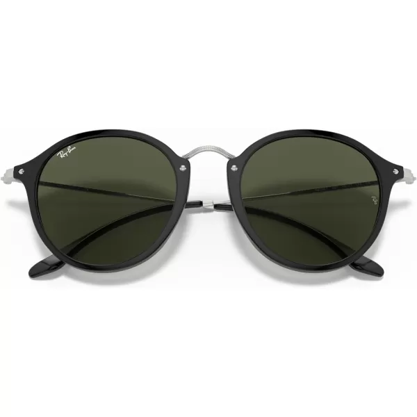 RayBan Rb2447 Round SunglassesBlackG15 Green