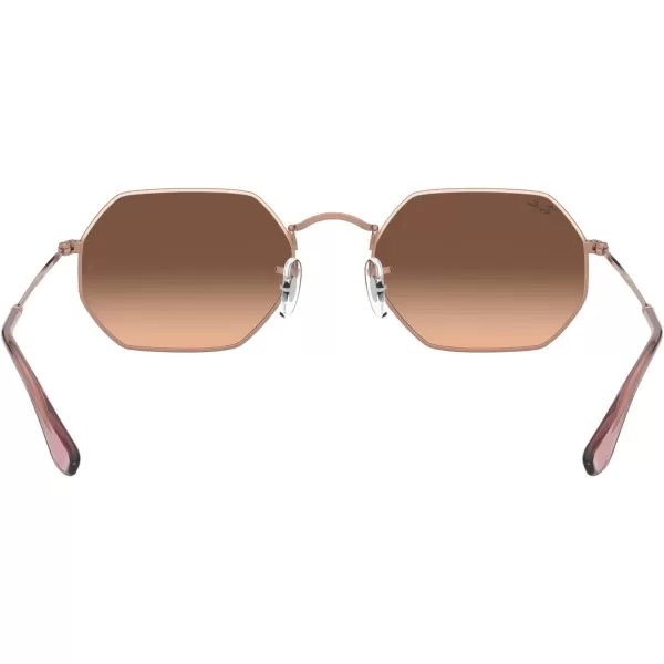 RayBan Rb3556n Octagonal Flat Lens SunglassesCopperPink Gradient Brown