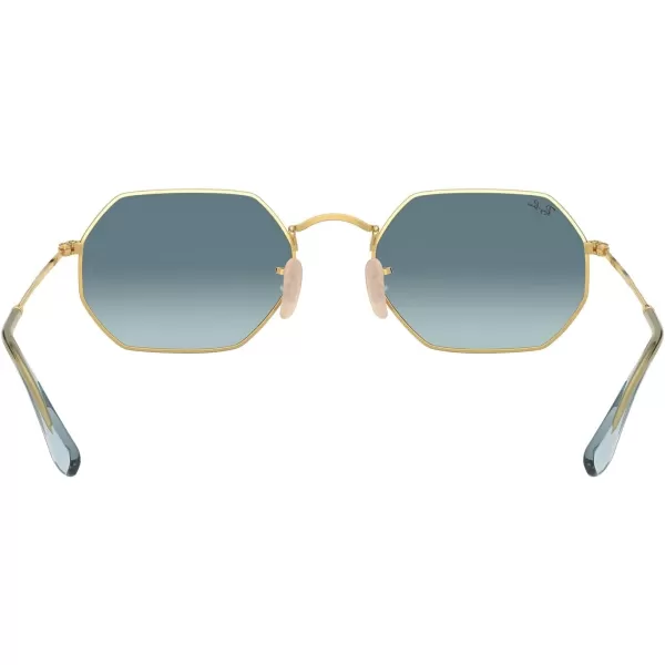 RayBan Rb3556n Octagonal Flat Lens SunglassesGoldBlue Gradient Grey