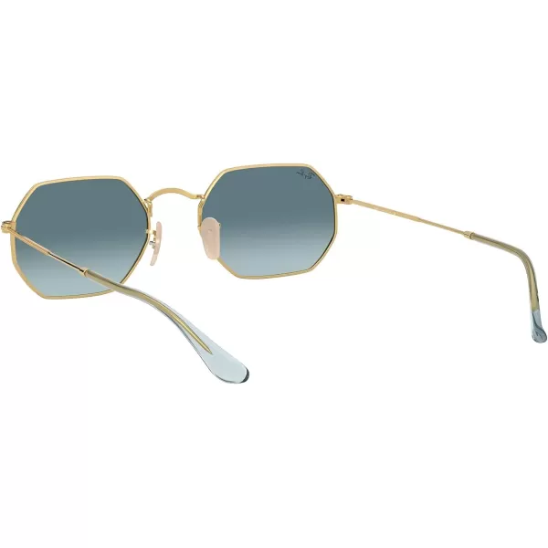 RayBan Rb3556n Octagonal Flat Lens SunglassesGoldBlue Gradient Grey