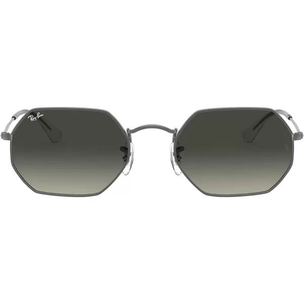 RayBan Rb3556n Octagonal Flat Lens SunglassesGunmetalLight Grey Gradient Dark Grey