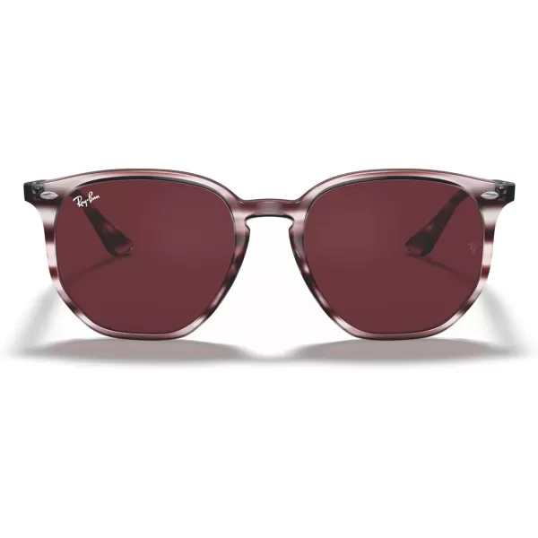 RayBan Rb4306 Hexagonal SunglassesStriped Bordeaux HavanaDark Violet