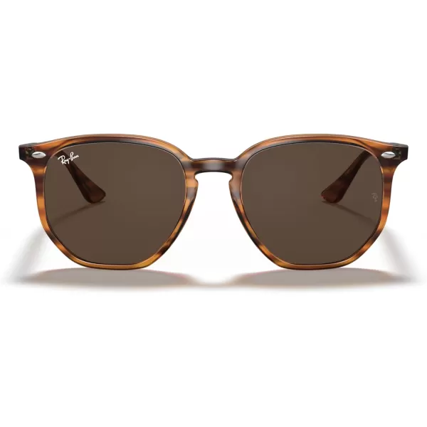 RayBan Rb4306 Hexagonal SunglassesStriped Red HavanaDark Brown