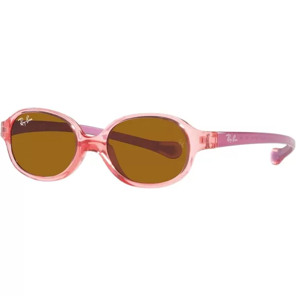 RayBan Rj9187s Oval SunglassesTransparent Light RedBrown