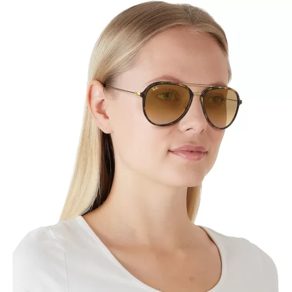 RayBan Unisex Sunglasses Light Havana Frame Light Brown Lenses 57MMLight HavanaClear Gradient Brown