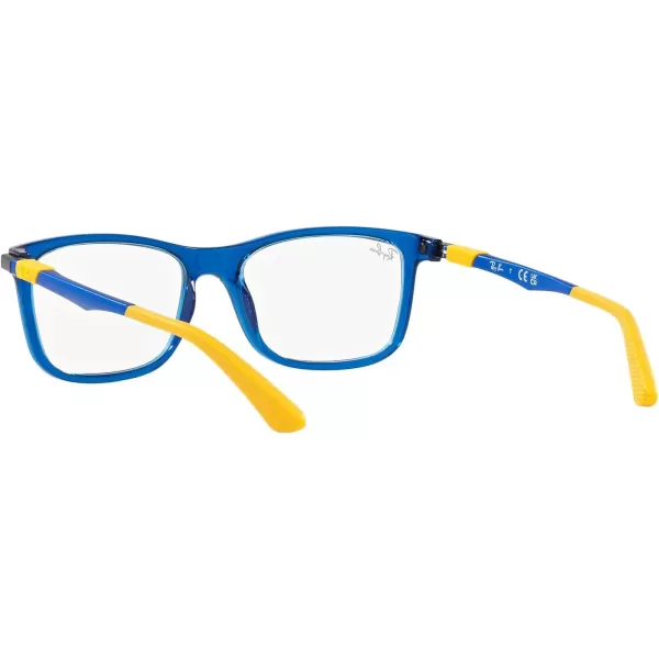 RayBan Womens Ry1549 Square Prescription Eyewear FramesTransparent BlueDemo Lens