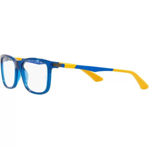 RayBan Womens Ry1549 Square Prescription Eyewear FramesTransparent BlueDemo Lens