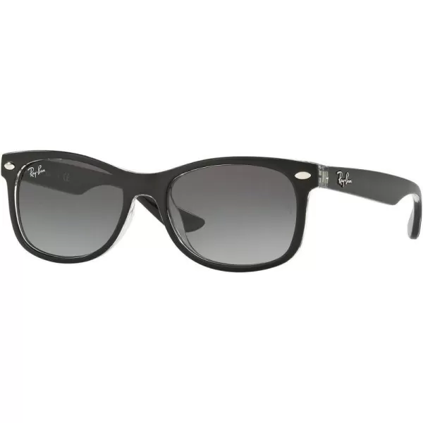 RayBan Junior RJ9052S New Wayfarer Square Sunglasses Matte Black On TransparentLight Grey Gradient Dark Grey 48 mmRayBan Junior RJ9052S New Wayfarer Square Sunglasses Matte Black On TransparentLight Grey Gradient Dark Grey 48 mm